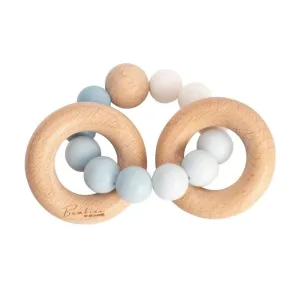 Wood & Silicone Teething Rings - Blue