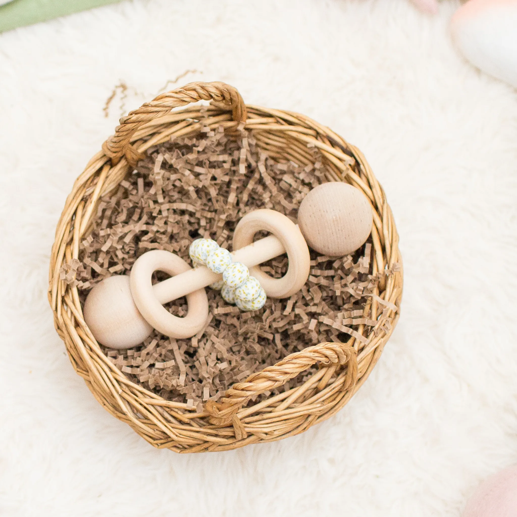 Wood Rattle Toy with Silicone Ring | Bead Sprout