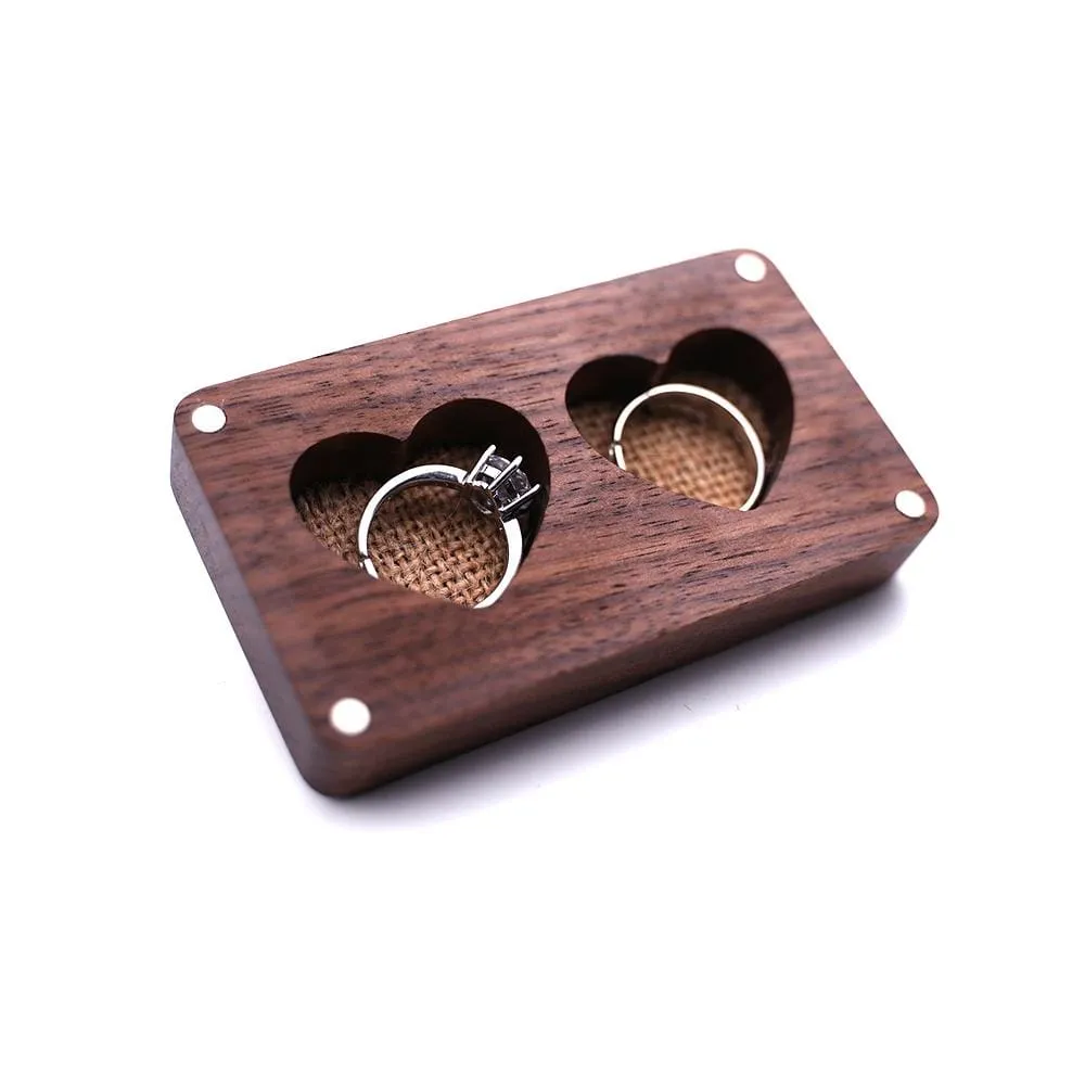 Wooden Double  Ring box