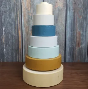 Wooden Handpainted Ring Stacker - Gold
