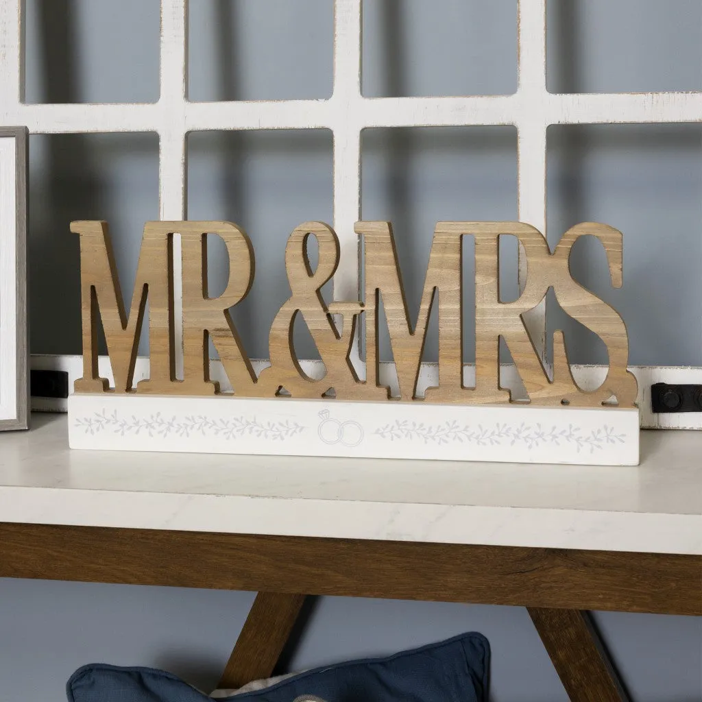 Wooden Mr. and Mrs. Décor Piece
