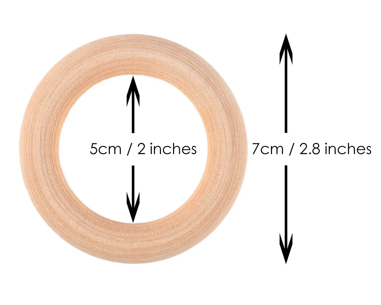 Wooden Rings for Crafts 10 Pieces 70mm Unfinished Wooden Macrame Rings