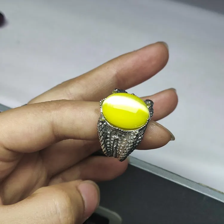 Xinyi New Vintage Gem Titanium Steel Men's Ring Distinctive Hip-Hop Fashionable Finger Ring Accessories