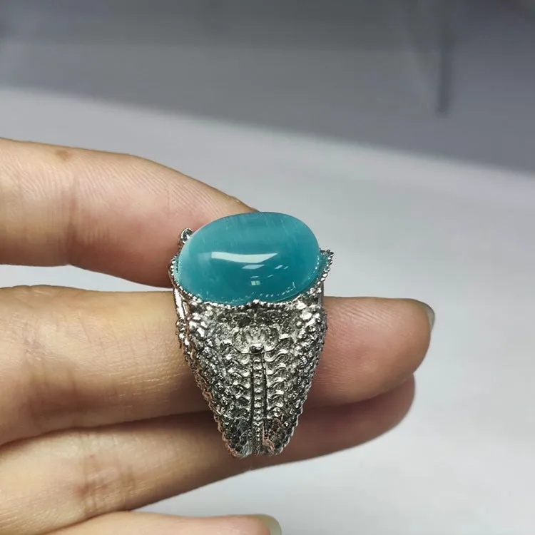 Xinyi New Vintage Gem Titanium Steel Men's Ring Distinctive Hip-Hop Fashionable Finger Ring Accessories