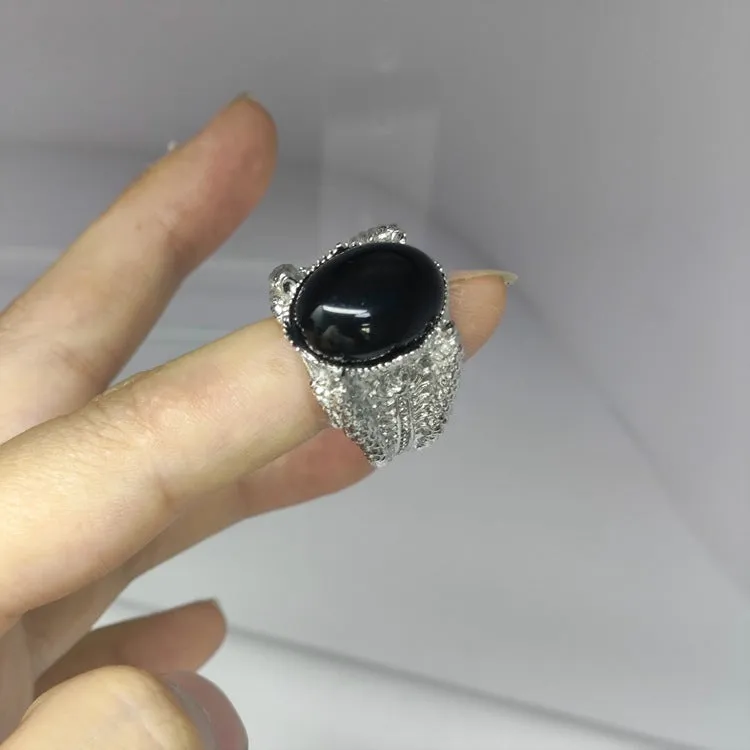 Xinyi New Vintage Gem Titanium Steel Men's Ring Distinctive Hip-Hop Fashionable Finger Ring Accessories