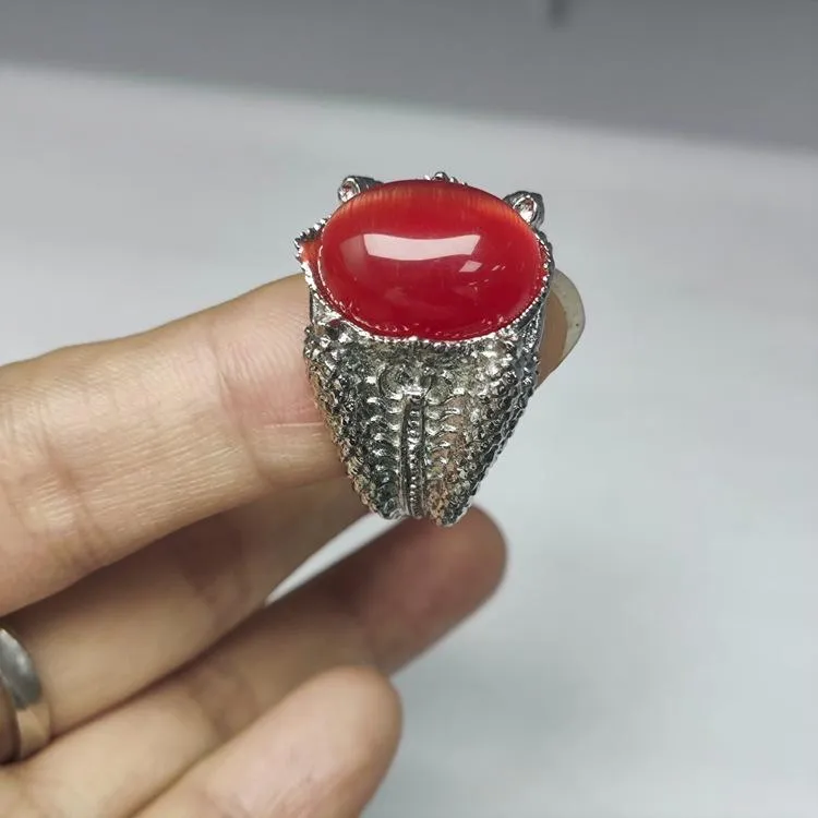 Xinyi New Vintage Gem Titanium Steel Men's Ring Distinctive Hip-Hop Fashionable Finger Ring Accessories
