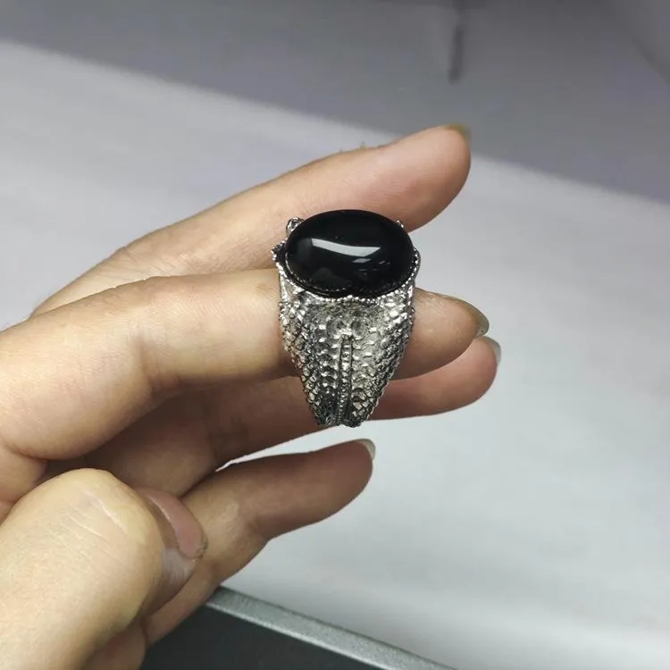 Xinyi New Vintage Gem Titanium Steel Men's Ring Distinctive Hip-Hop Fashionable Finger Ring Accessories