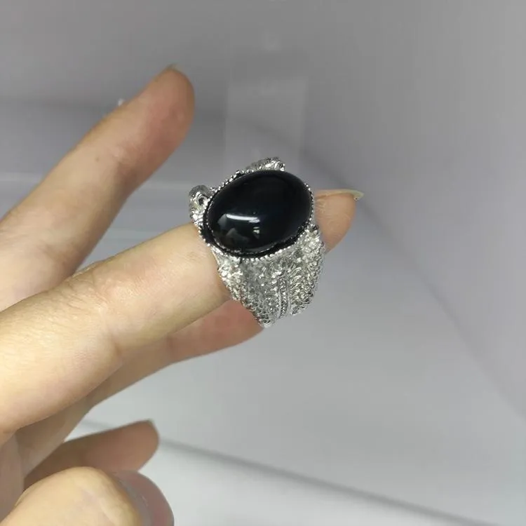 Xinyi New Vintage Gem Titanium Steel Men's Ring Distinctive Hip-Hop Fashionable Finger Ring Accessories