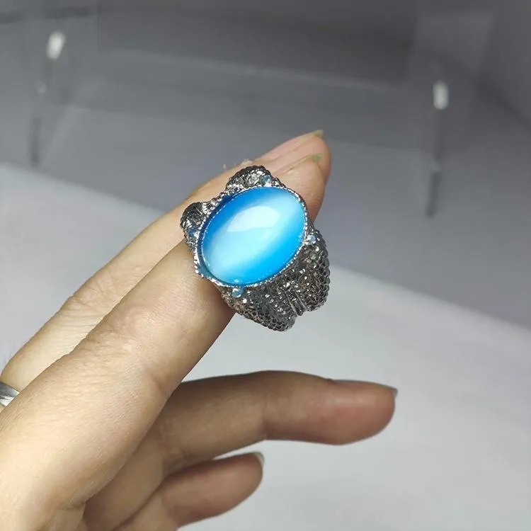 Xinyi New Vintage Gem Titanium Steel Men's Ring Distinctive Hip-Hop Fashionable Finger Ring Accessories