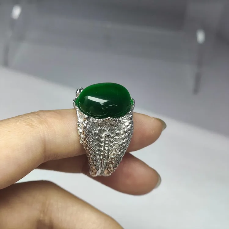 Xinyi New Vintage Gem Titanium Steel Men's Ring Distinctive Hip-Hop Fashionable Finger Ring Accessories