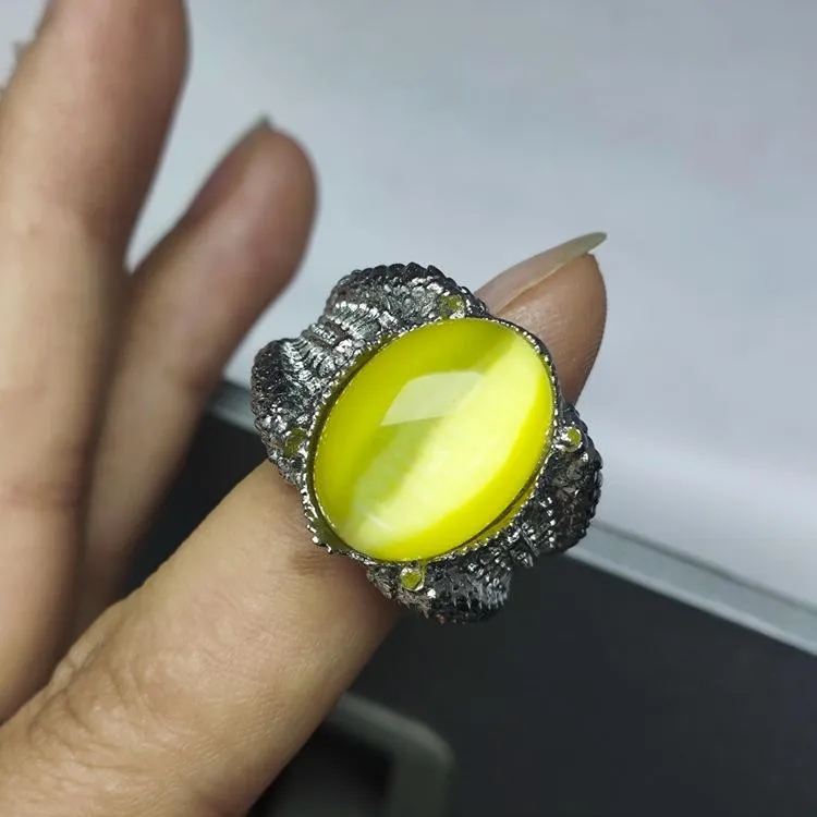Xinyi New Vintage Gem Titanium Steel Men's Ring Distinctive Hip-Hop Fashionable Finger Ring Accessories