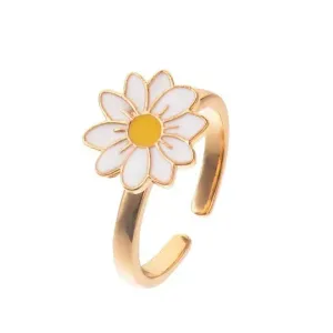 Y2K Flower Anxiety Fidget Rings for Stress Relief and Style